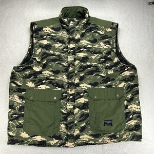 Ecko Unltd. Green Military Camouflage Men's Clasic Pockets Snap Vest Size 4 XB